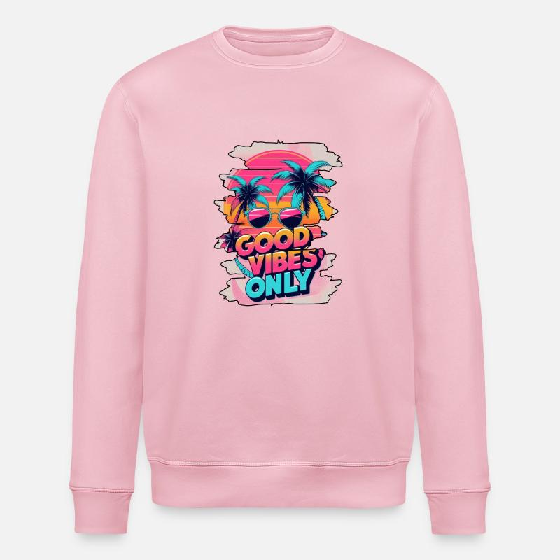 GoodVibesOnly - Stanley/Stella Unisex Bio-Sweatshirt ROLLER - Hellrosa