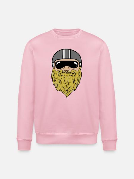 Bart Ziegenbart Bartfrisur Schnurrbart Bartträger - Stanley/Stella Unisex Bio-Sweatshirt ROLLER - Hellrosa
