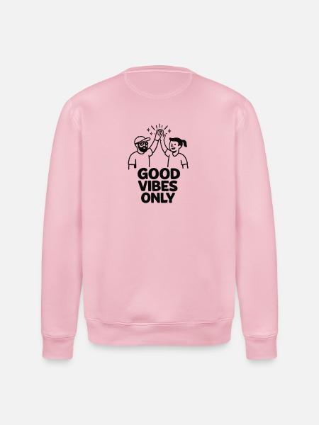 Gute Vibes Only – Freundschaft - Stanley/Stella Unisex Bio-Sweatshirt ROLLER - Hellrosa