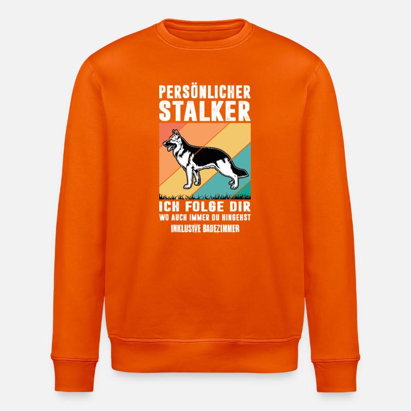 Schäferhund Geschenke Hund Herrchen Gassi - Stanley/Stella Unisex Bio-Sweatshirt ROLLER - Tieforange