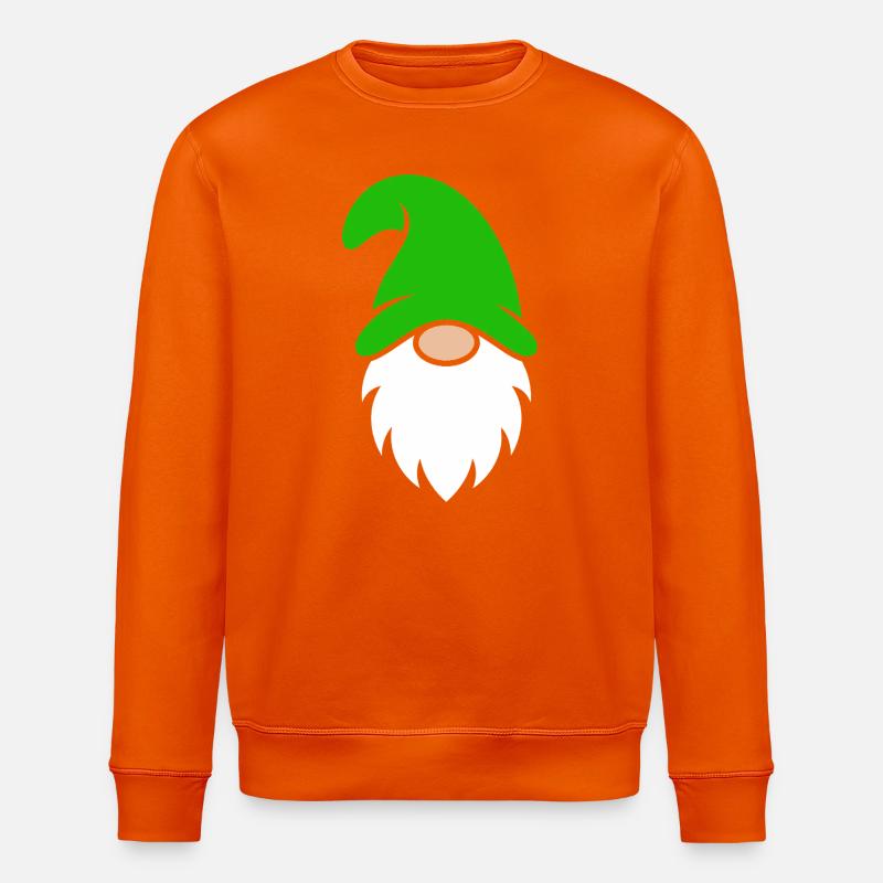 Gartenzwerg mit leuchtend grünem Hut - Stanley/Stella Unisex Bio-Sweatshirt ROLLER - Tieforange