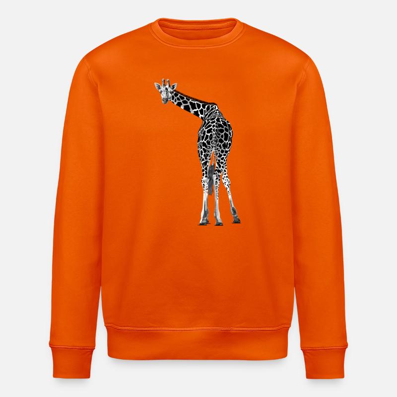 Giraffe grüßt freundlich - Stanley/Stella Unisex Bio-Sweatshirt ROLLER - Tieforange