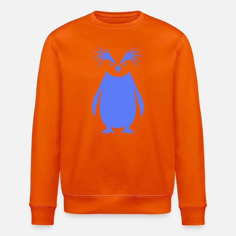Minimalistischer Kaiserpinguin Silhouette Kunst - Stanley/Stella Unisex Bio-Sweatshirt ROLLER - Tieforange