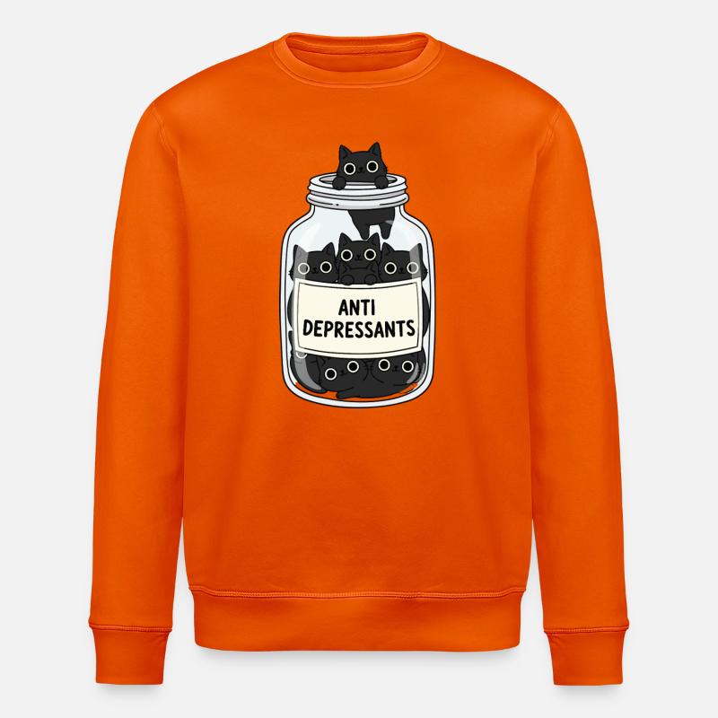 Katzenglas Antidepressiva - Stanley/Stella Unisex Bio-Sweatshirt ROLLER - Tieforange