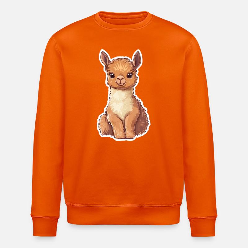 Lama Alpaka Llama Tier Geschenk - Stanley/Stella Unisex Bio-Sweatshirt ROLLER - Tieforange