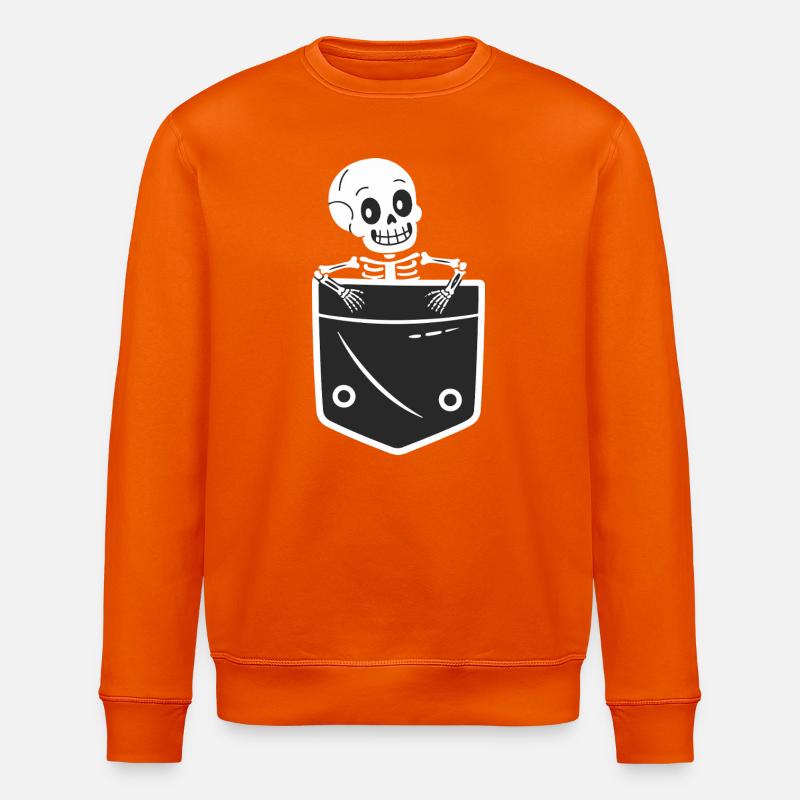 Conception ludique de poche squelette - Sweat bio ROLLER Stanley/Stella Unisexe - orange profond