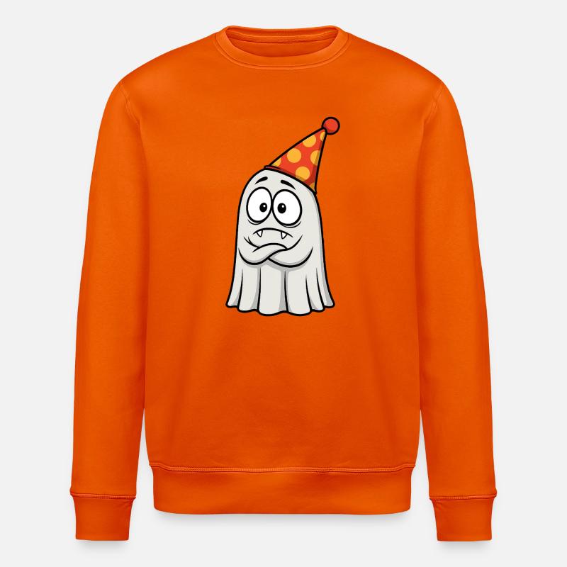 Griesgrämiger Geist mit Partyhut - Stanley/Stella Unisex Bio-Sweatshirt ROLLER - Tieforange