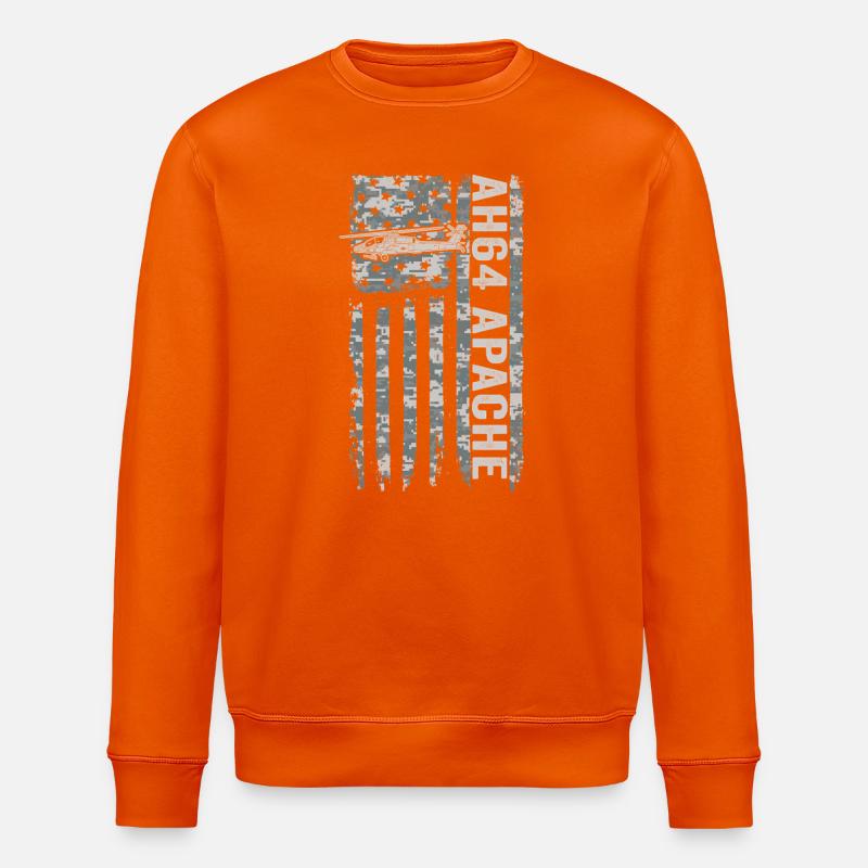 Hélicoptère AH-64 Apache avec drapeau américain - Sweat bio ROLLER Stanley/Stella Unisexe - orange profond