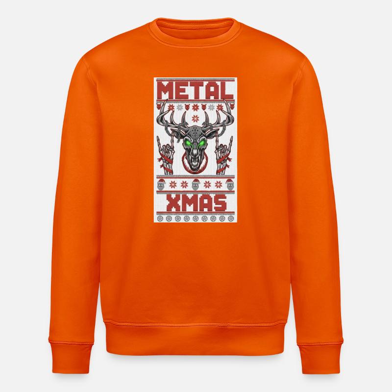 Metallischer Xmas-Hirschkopf - Stanley/Stella Unisex Bio-Sweatshirt ROLLER - Tieforange