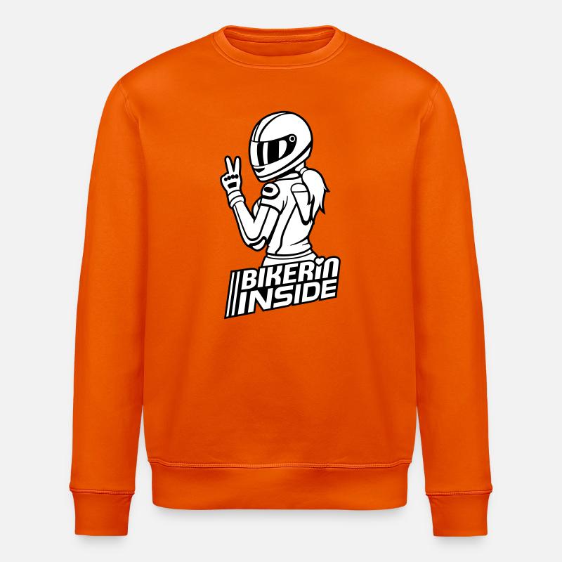 Bikerin inside (Farben änderbar) - Stanley/Stella Unisex Bio-Sweatshirt ROLLER - Tieforange
