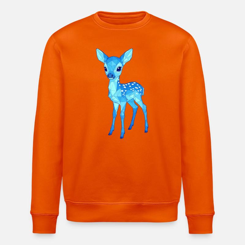 Blauer Low-Poly Hirsch - Stanley/Stella Unisex Bio-Sweatshirt ROLLER - Tieforange