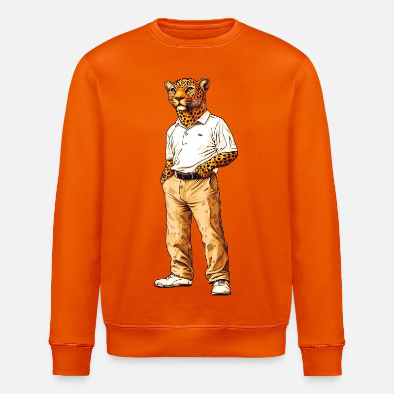 Éventail Léopard - Sweat bio ROLLER Stanley/Stella Unisexe - orange profond