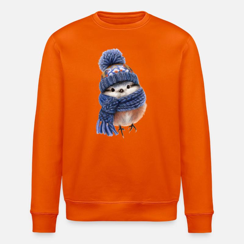 Oiseau d’hiver avec écharpe - Sweat bio ROLLER Stanley/Stella Unisexe - orange profond