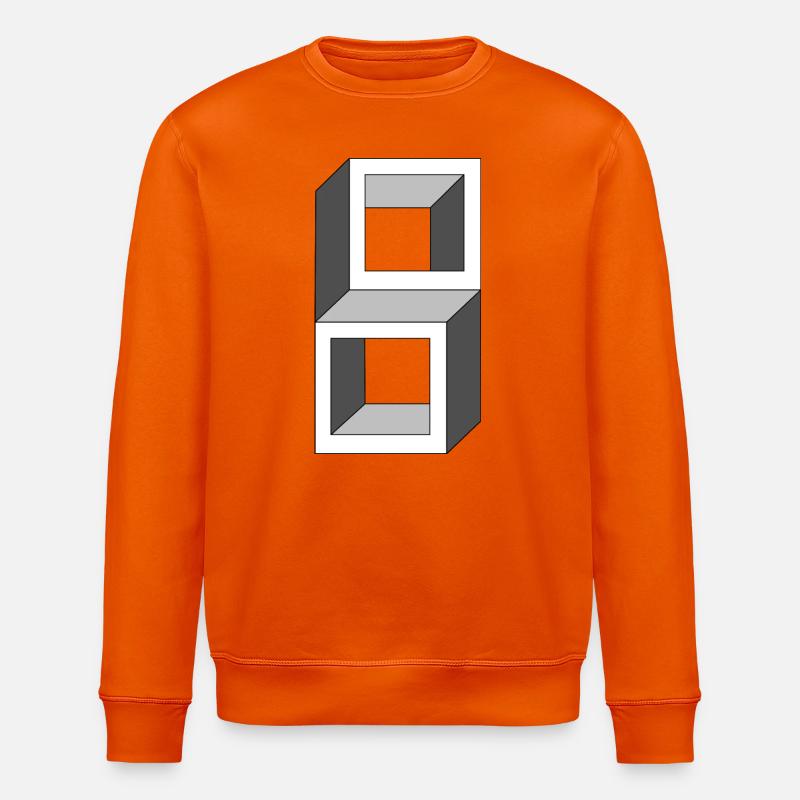 Grayscale Cube Frames - Stanley/Stella ROLLER Unisex Organic Sweatshirt - bright orange