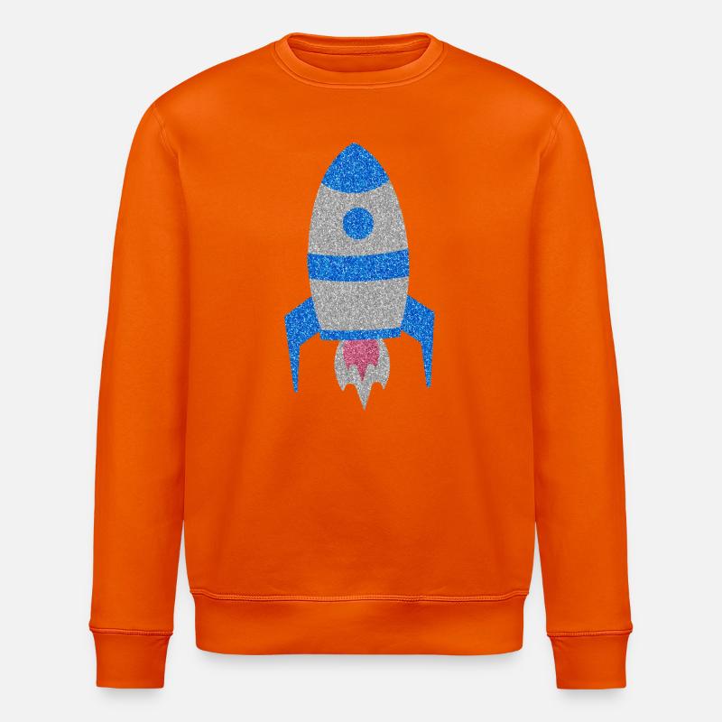 Fusée spatiale pailletée argent bleue - Sweat bio ROLLER Stanley/Stella Unisexe - orange profond
