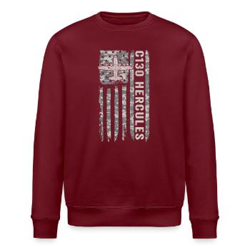Camouflage militaire du drapeau américain du Hercule C130 - Sweat bio ROLLER Stanley/Stella Unisexe - bordeaux - Devant - Nik (191cm)