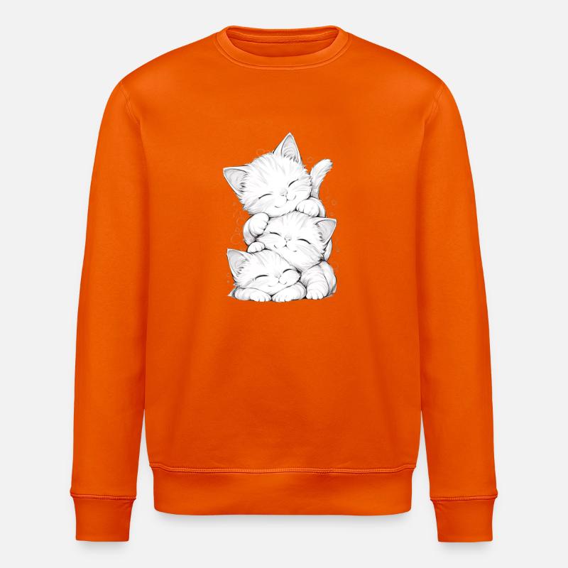 Trio chatons endormis - Sweat bio ROLLER Stanley/Stella Unisexe - orange profond
