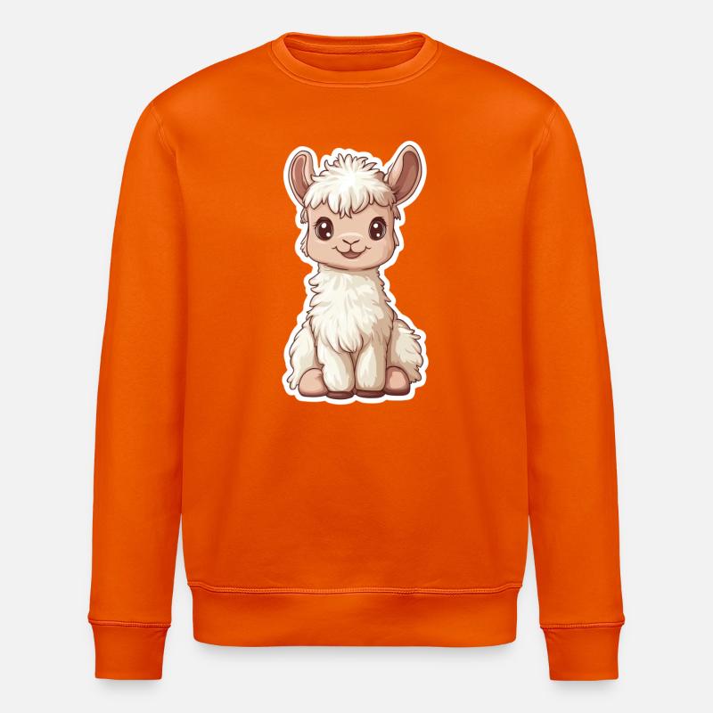 Lama Alpaka Llama Tier Geschenk - Stanley/Stella Unisex Bio-Sweatshirt ROLLER - Tieforange