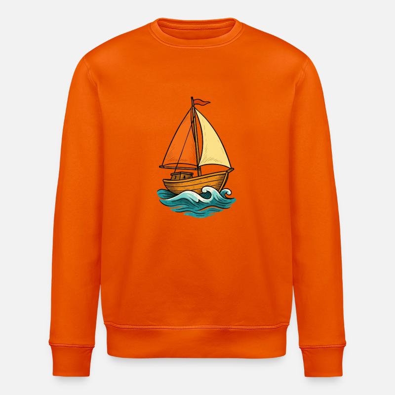 segelboot - Stanley/Stella Unisex Bio-Sweatshirt ROLLER - Tieforange