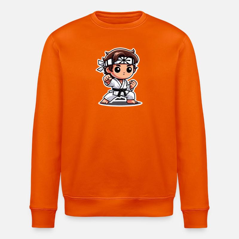 Kriegerkind in traditioneller Kampfposition - Stanley/Stella Unisex Bio-Sweatshirt ROLLER - Tieforange