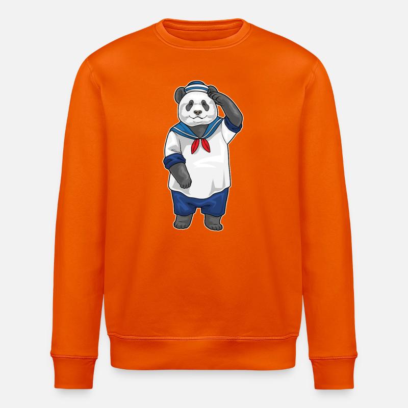 Panda Seemann Seemannsmütze - Stanley/Stella Unisex Bio-Sweatshirt ROLLER - Tieforange