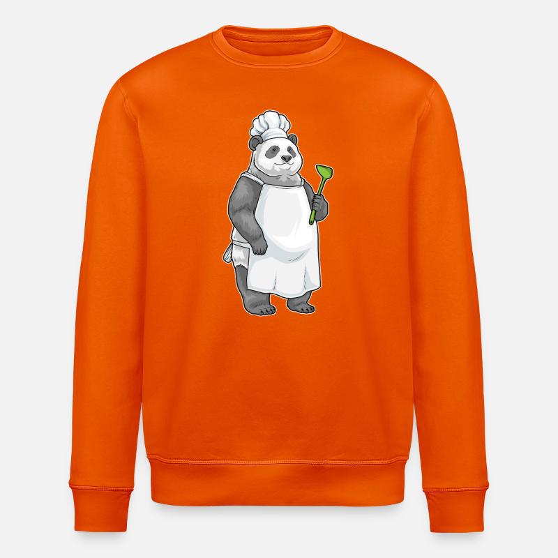 Panda Koch Pfannenwender Kochen - Stanley/Stella Unisex Bio-Sweatshirt ROLLER - Tieforange