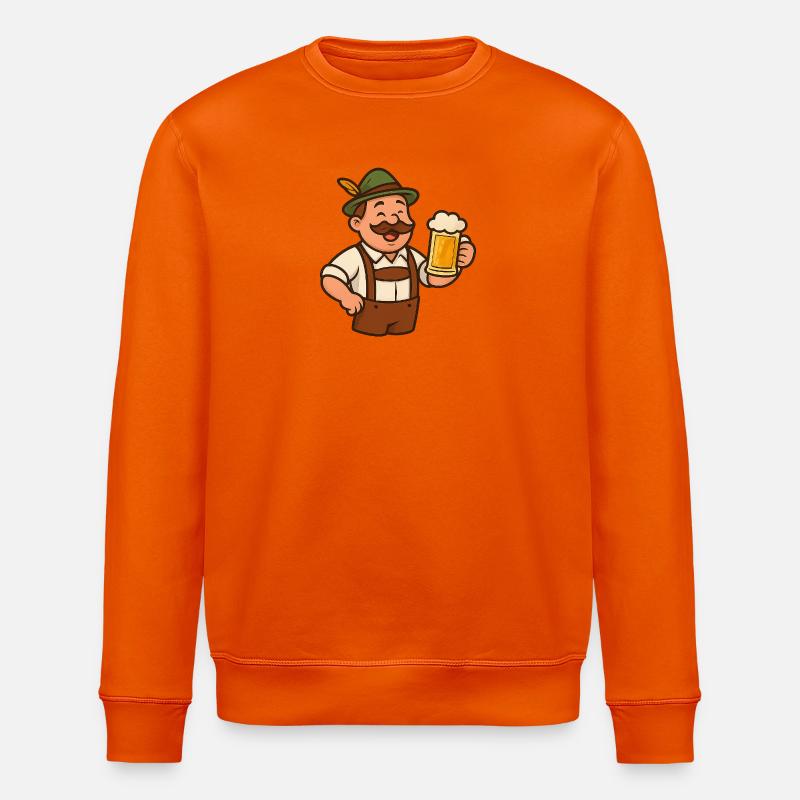 Bayerischer Biergarten Trinklied Design - Stanley/Stella Unisex Bio-Sweatshirt ROLLER - Tieforange