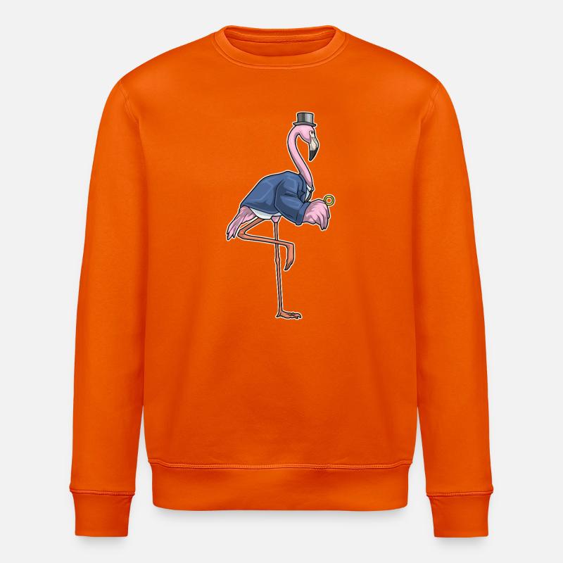 Flamingo Groom Wedding Ring Wedding - Stanley/Stella ROLLER Unisex Organic Sweatshirt - bright orange