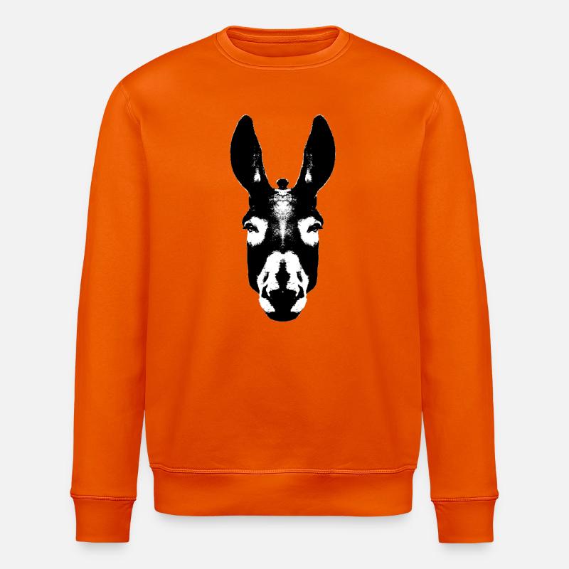 Esel / Kopf  - Stanley/Stella Unisex Bio-Sweatshirt ROLLER - Tieforange