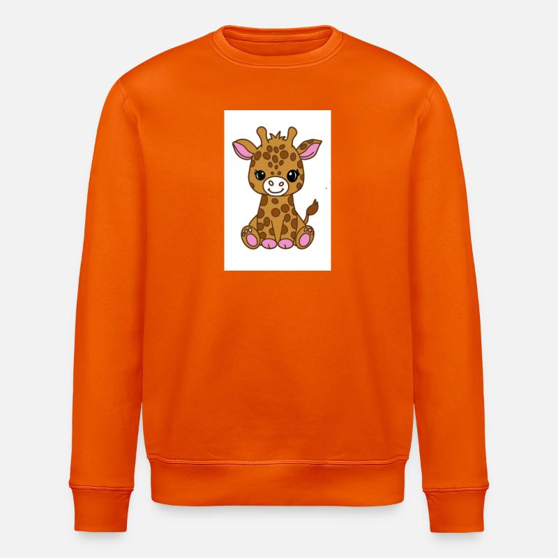 Kawaii Giraffe - Stanley/Stella ROLLER Unisex Organic Sweatshirt - bright orange