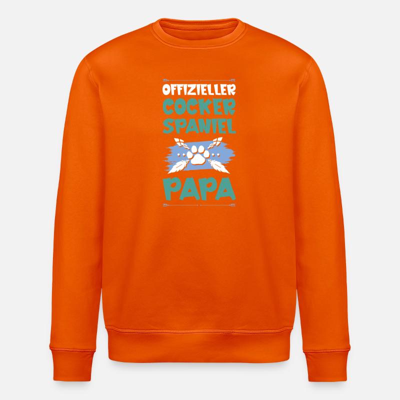 Cocker Spaniel chiens papa - Sweat bio ROLLER Stanley/Stella Unisexe - orange profond
