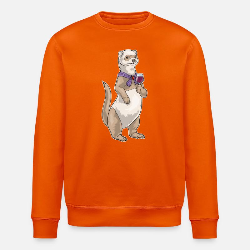 Frettchen Rotwein - Stanley/Stella Unisex Bio-Sweatshirt ROLLER - Tieforange