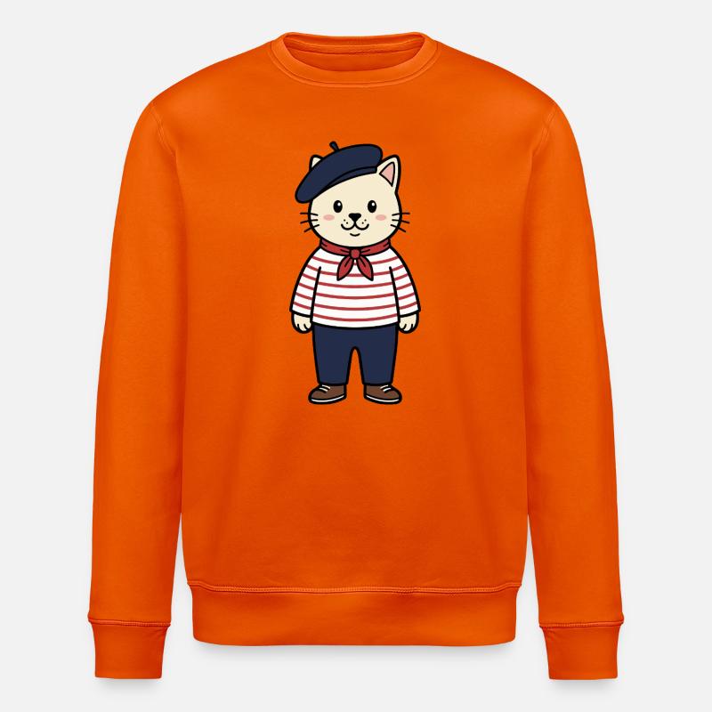 Frankreich-Katze - Stanley/Stella Unisex Bio-Sweatshirt ROLLER - Tieforange