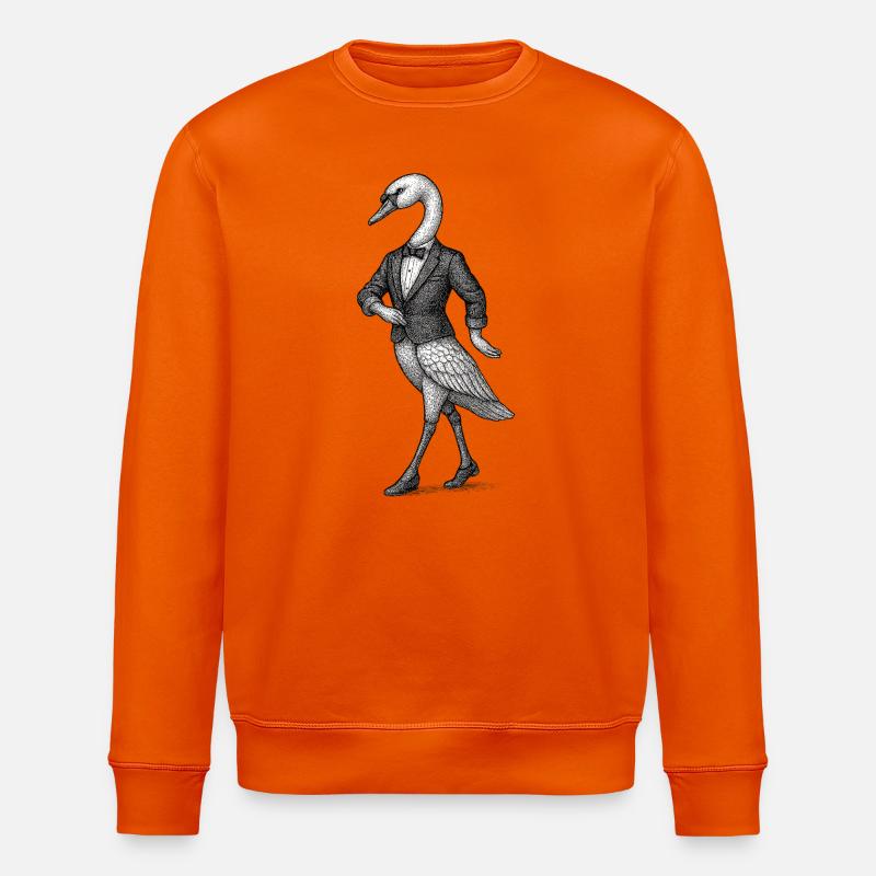 Schwan im Smoking - Stanley/Stella Unisex Bio-Sweatshirt ROLLER - Tieforange