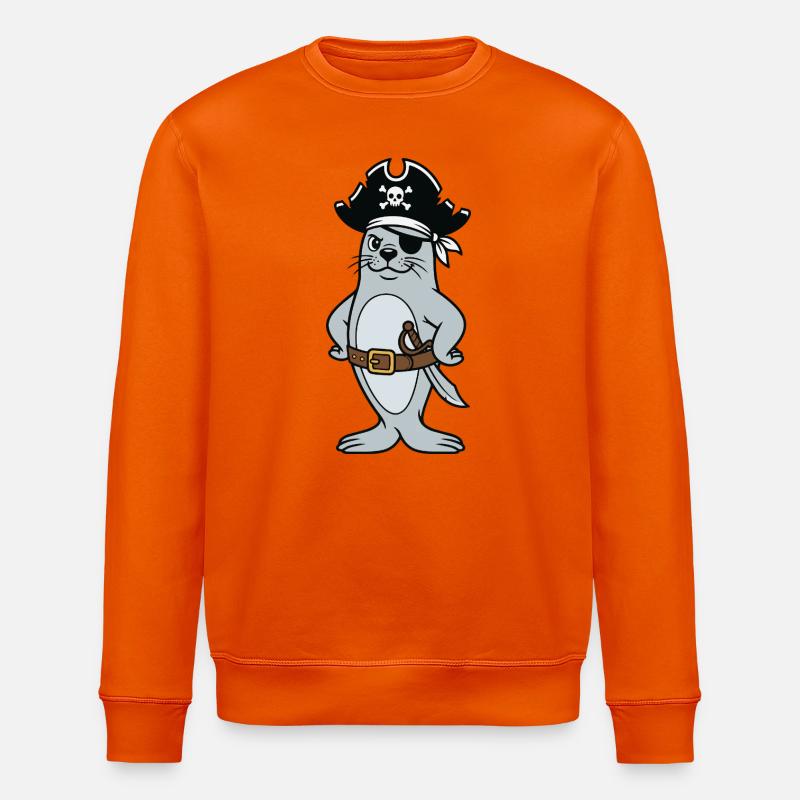 Pirate phoque - Sweat bio ROLLER Stanley/Stella Unisexe - orange profond