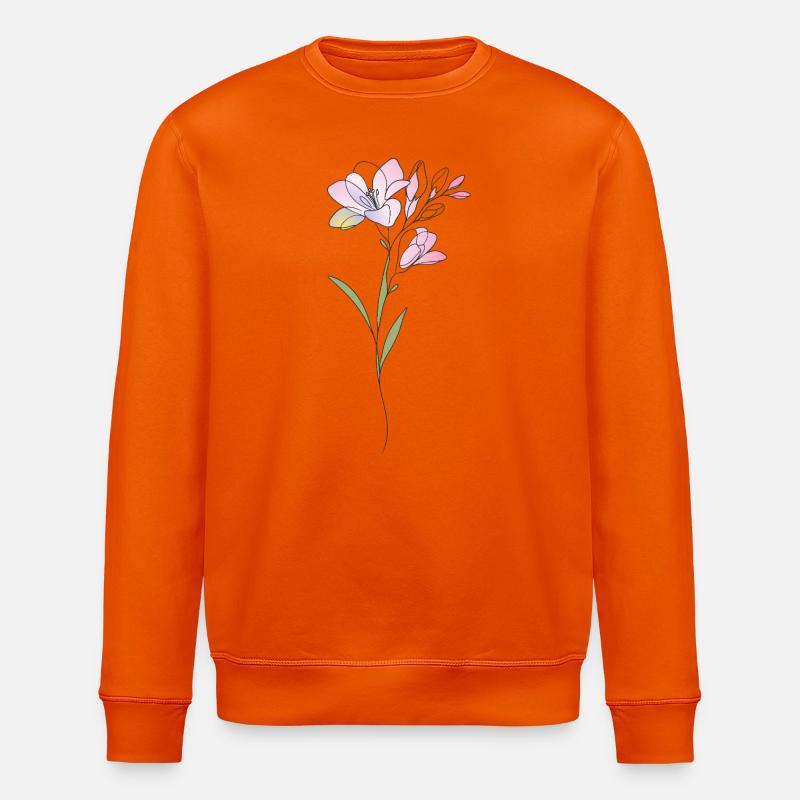 Freesien Blumen Illustration - Stanley/Stella Unisex Bio-Sweatshirt ROLLER - Tieforange