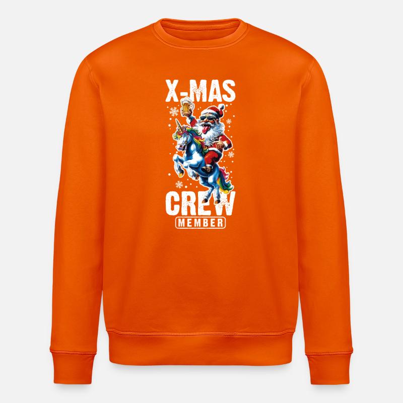 Weihnachts Crew Weihnachtsmann Einhorn - Stanley/Stella Unisex Bio-Sweatshirt ROLLER - Tieforange