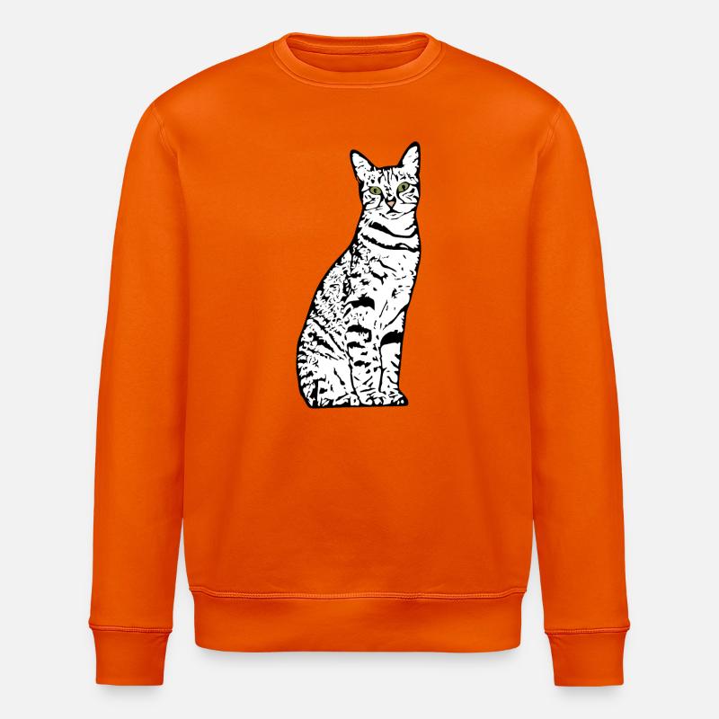 White Cat Cat White Cats Gift - Stanley/Stella ROLLER Unisex Organic Sweatshirt - bright orange