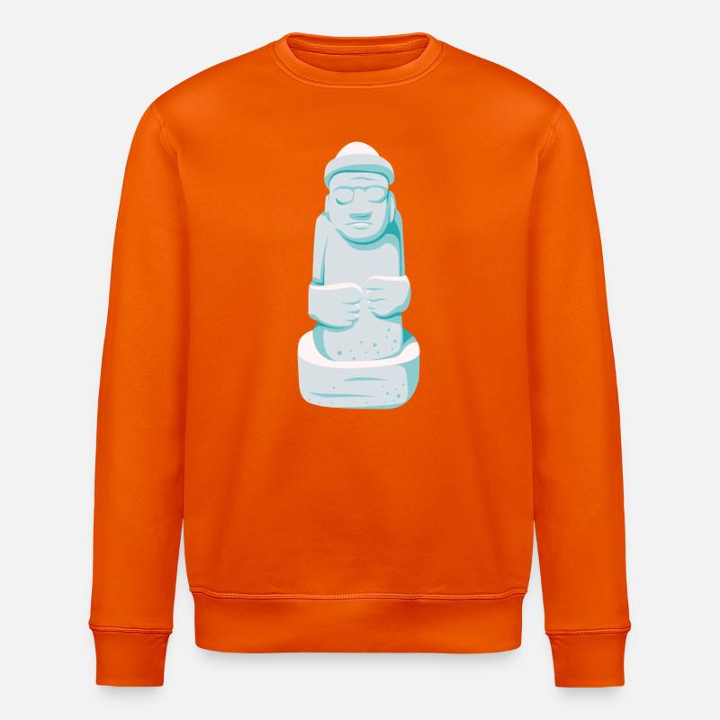 Dol Hareubang – Jeju Steinwächter - Stanley/Stella Unisex Bio-Sweatshirt ROLLER - Tieforange