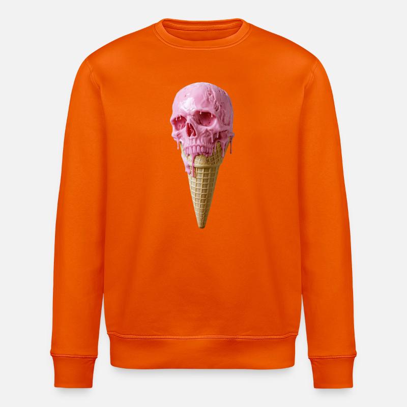 Pink Skull Eiscreme Kunst - Stanley/Stella Unisex Bio-Sweatshirt ROLLER - Tieforange