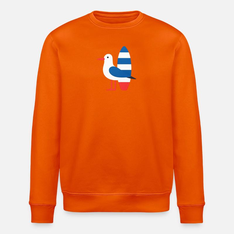 Mouette avec planche de surf - Sweat bio ROLLER Stanley/Stella Unisexe - orange profond