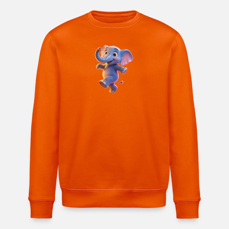 Neonfarben Elefanten-Tanzkind - Stanley/Stella Unisex Bio-Sweatshirt ROLLER - Tieforange