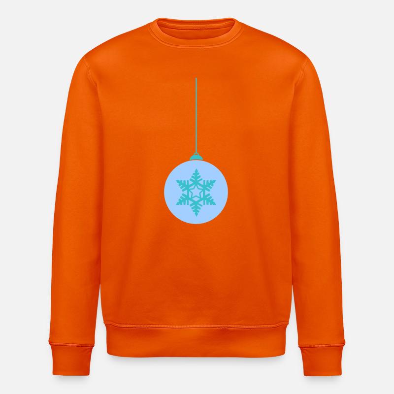 Weihnachtskugel Schneeflocken Blau Ornament - Stanley/Stella Unisex Bio-Sweatshirt ROLLER - Tieforange