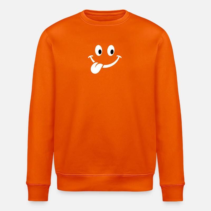 Smile weiss - Stanley/Stella Unisex Bio-Sweatshirt ROLLER - Tieforange