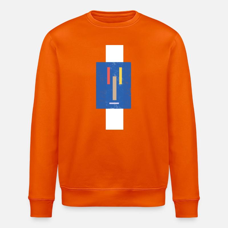 Abstrakte Farbblöcke auf Blaugrund - Stanley/Stella Unisex Bio-Sweatshirt ROLLER - Tieforange