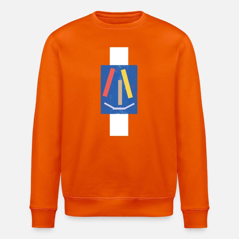 Abstrakt lachendes Gesicht - Stanley/Stella Unisex Bio-Sweatshirt ROLLER - Tieforange