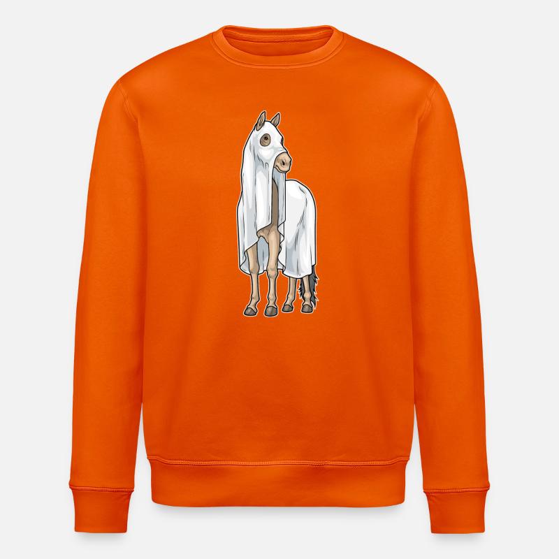 Pferd Halloween Geist - Stanley/Stella Unisex Bio-Sweatshirt ROLLER - Tieforange