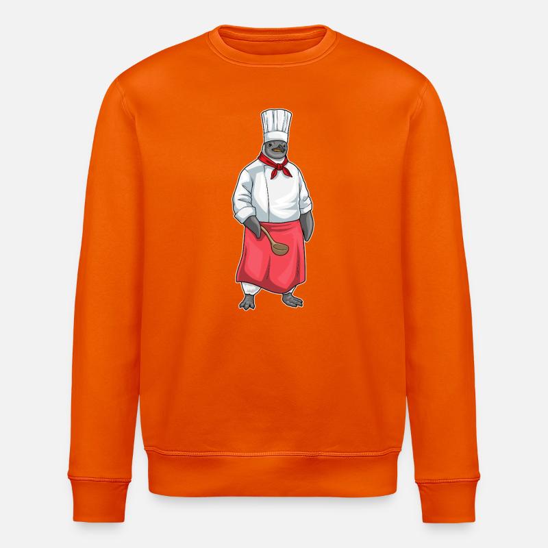 Pinguin Koch Kochmütze Kochen - Stanley/Stella Unisex Bio-Sweatshirt ROLLER - Tieforange