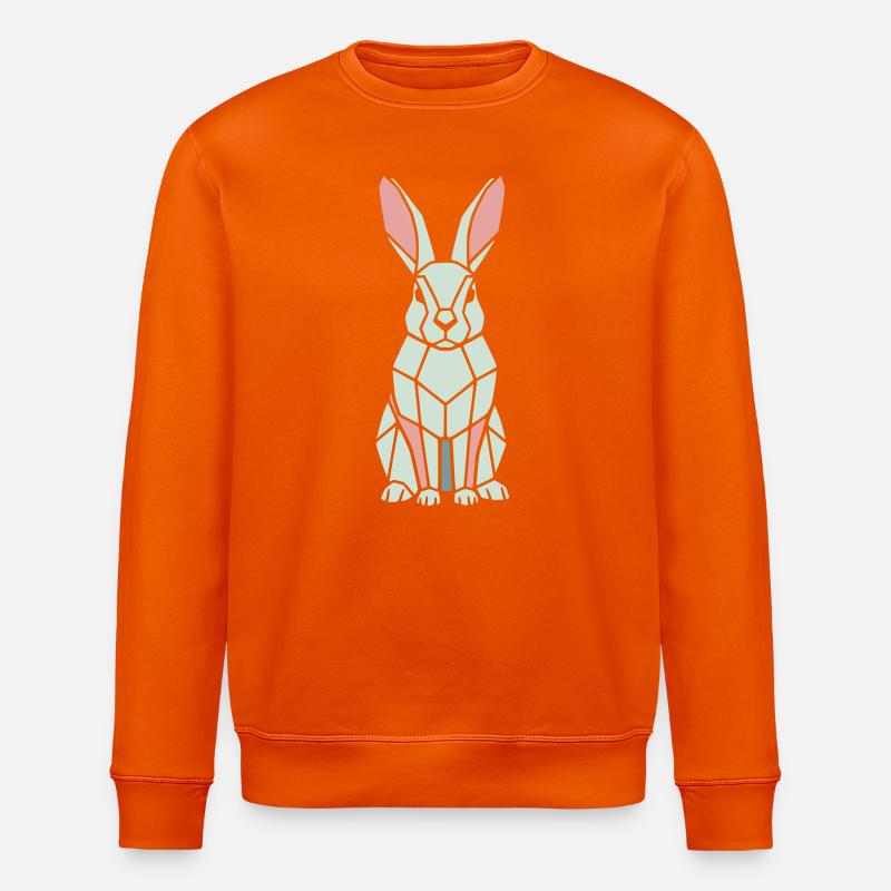 Geometrischer Hase Low Poly Modern - Stanley/Stella Unisex Bio-Sweatshirt ROLLER - Tieforange