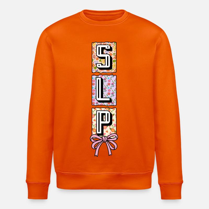 SLP Speech Language Pathology Speech Therapist - Stanley/Stella ROLLER Unisex Organic Sweatshirt - bright orange
